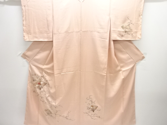 JAPANESE KIMONO / HOMONGI / EMBROIDERY / UNUSED / FLOWER ARABESQUE